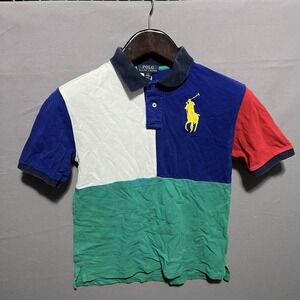 Polo Ralph Lauren Polo Shirt Boys 14-16 Multicolor Colorblock Big Pony Logo